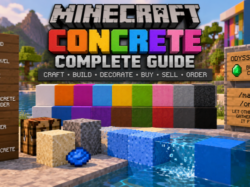 A guide to Minecraft Concrete on Blockhead Odyssey